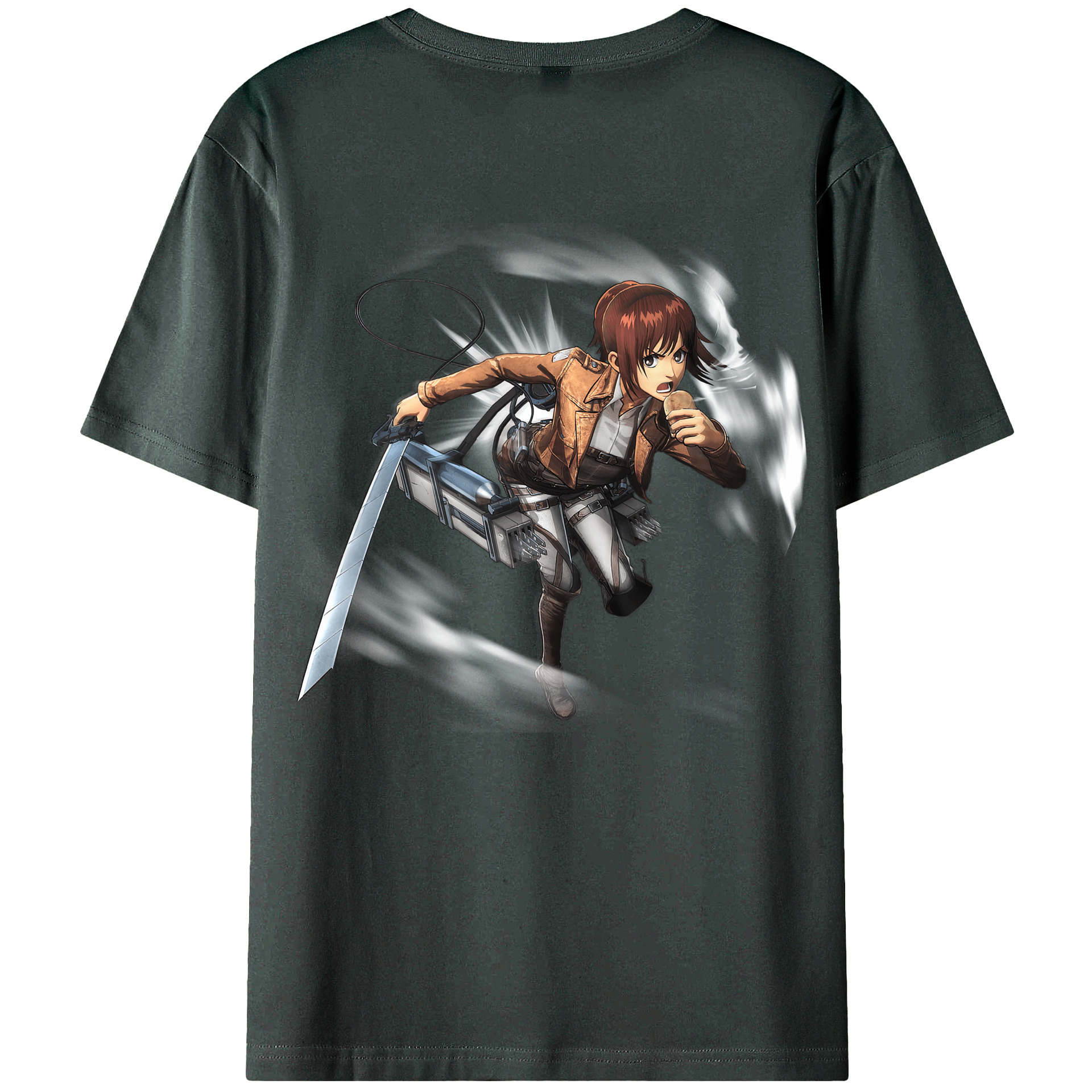 （画像用） 進撃の巨人 サシャ·ブラウス Attack on Titan Sasha Blaus 綿100％ メンズ半袖Tシャツ（バックプリント） 通気性